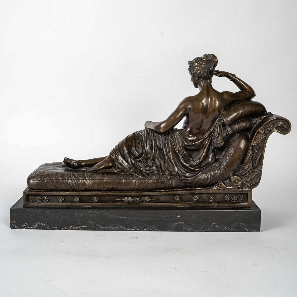 D’après Antonio Canova (1757-1822) – Pauline Borghèse dite Venus Vitrix en bronze et marbre vers 1860-1880 | Biron 