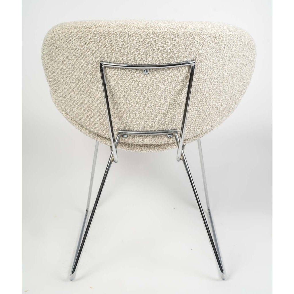 Paire de Chaises Pierre Paulin | Design iconique des Années 50-60 | Restaurées | Couleur Écru | Biron 