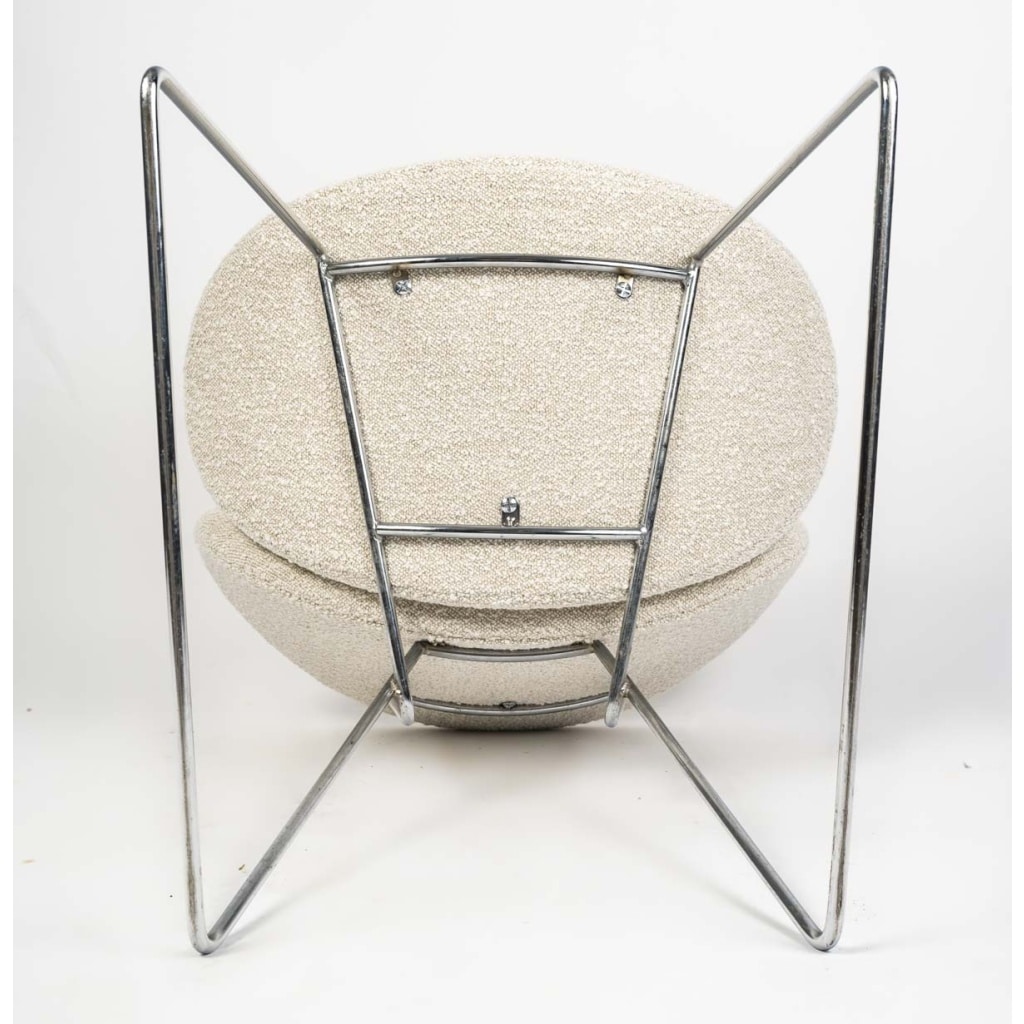 Paire de Chaises Pierre Paulin | Design iconique des Années 50-60 | Restaurées | Couleur Écru | Biron 