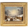 Louis-Claude Malbranche (1790-1838) Scène de vie à la campagne sous la neige huile sur toile vers 1820 | Biron 