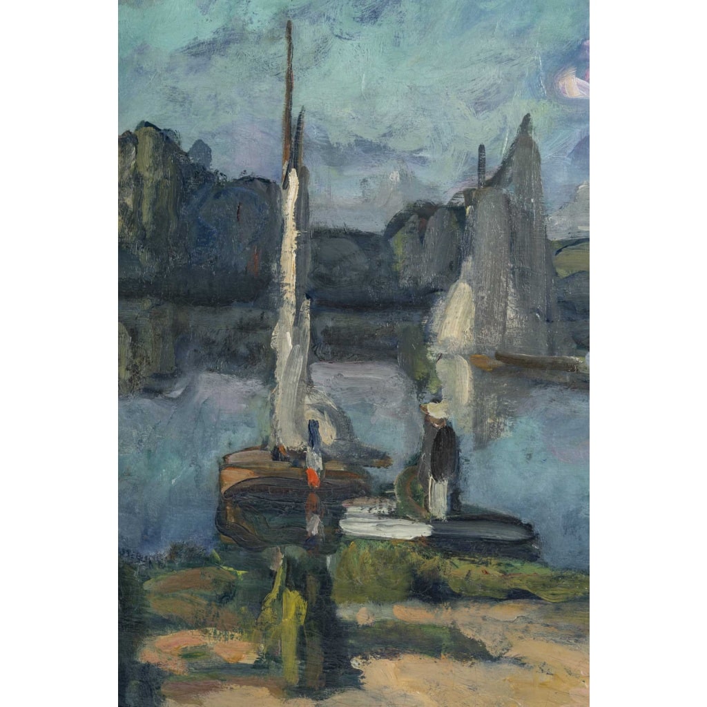 Edmond LEMPEREUR (1876 – 1909) L’embarquement – Circa 1900 | Biron Edmond LEMPEREUR (1876-1909) La promenade en barque 3
