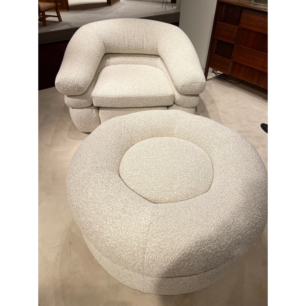 Ensemble fauteuil et pouf d’URBINO et LOMAZZI | Biron 
