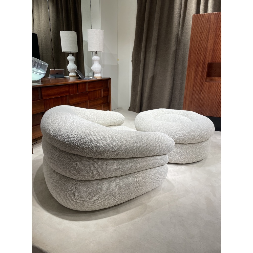 Ensemble fauteuil et pouf d’URBINO et LOMAZZI | Biron 