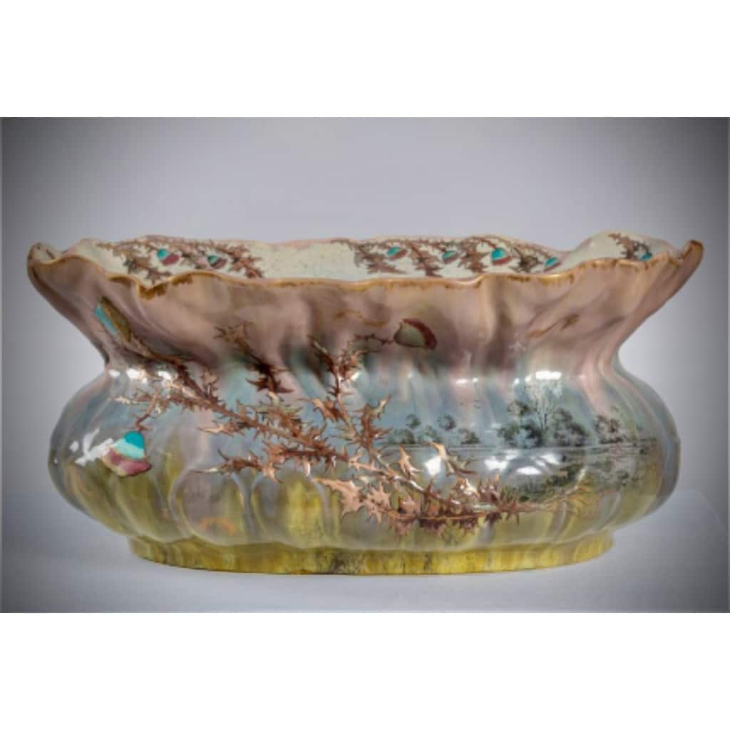 EMILE GALLE JARDINIERE FAIENCE | Biron 