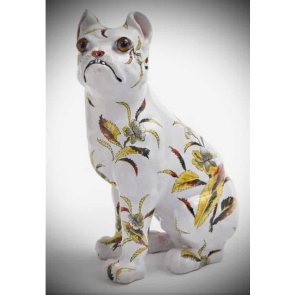 EMILE GALLÉ CHIEN BULL DOG EN CERAMIQUE | Biron 