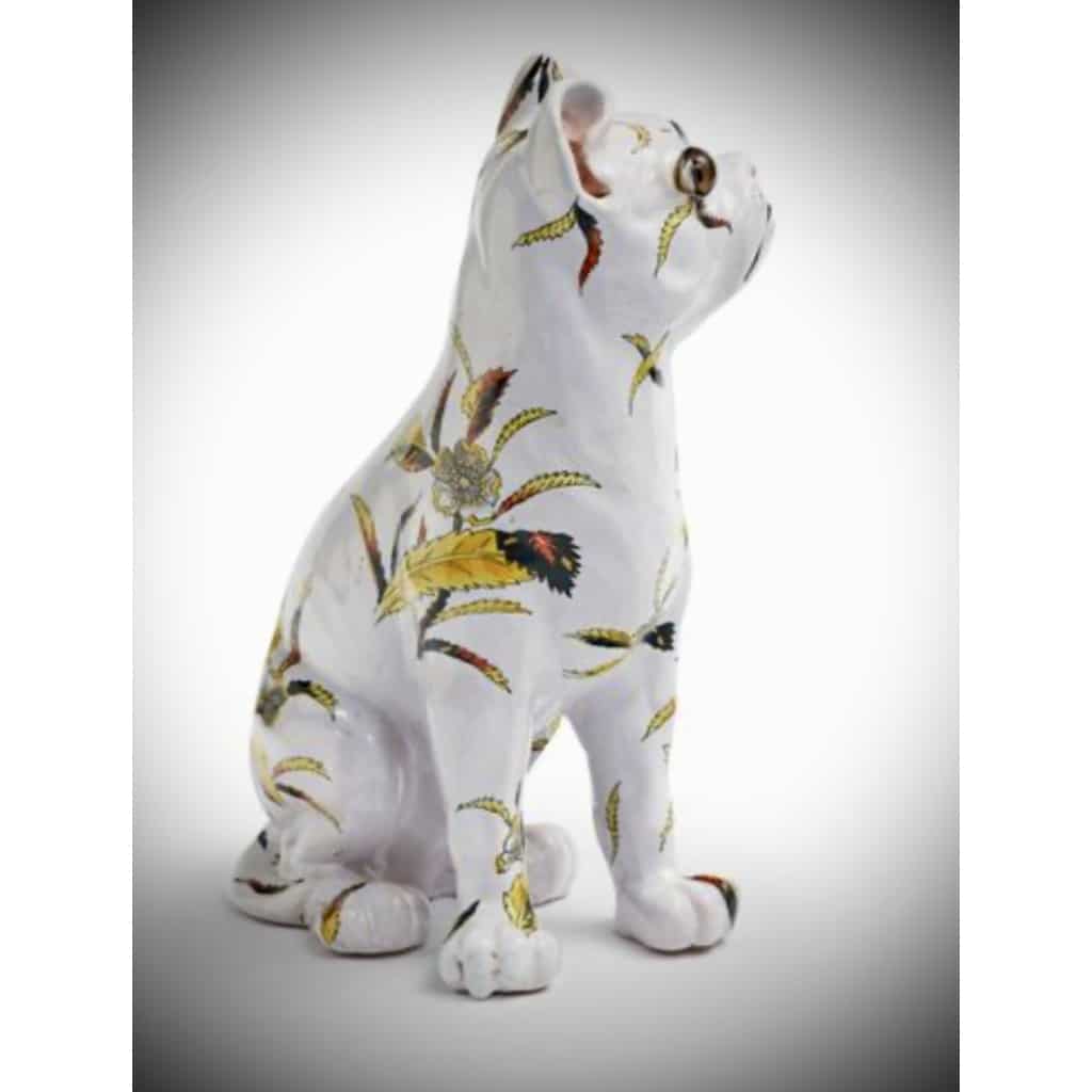 EMILE GALLÉ CHIEN BULL DOG EN CERAMIQUE | Biron 