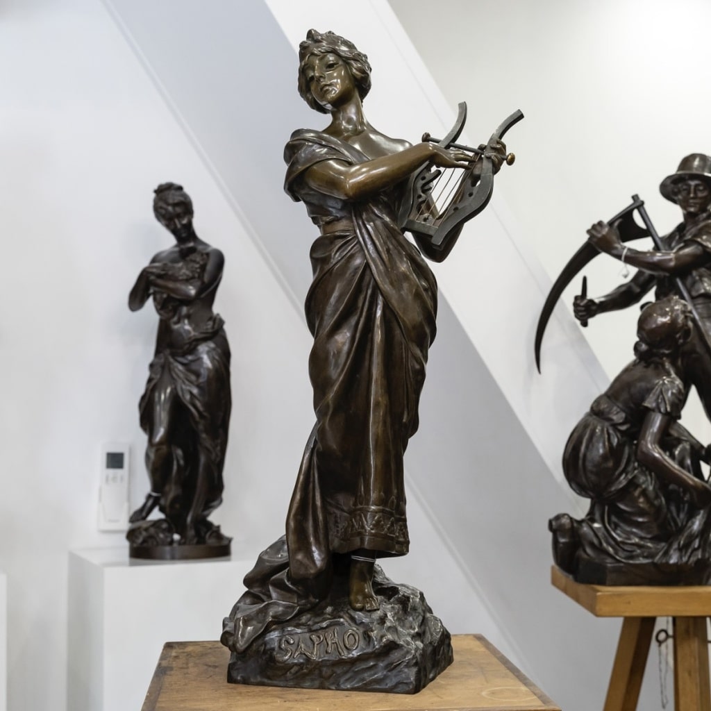 Sculpture – Sapho , Emmanuel Villanis (1858-1914) – Bronze | Biron 