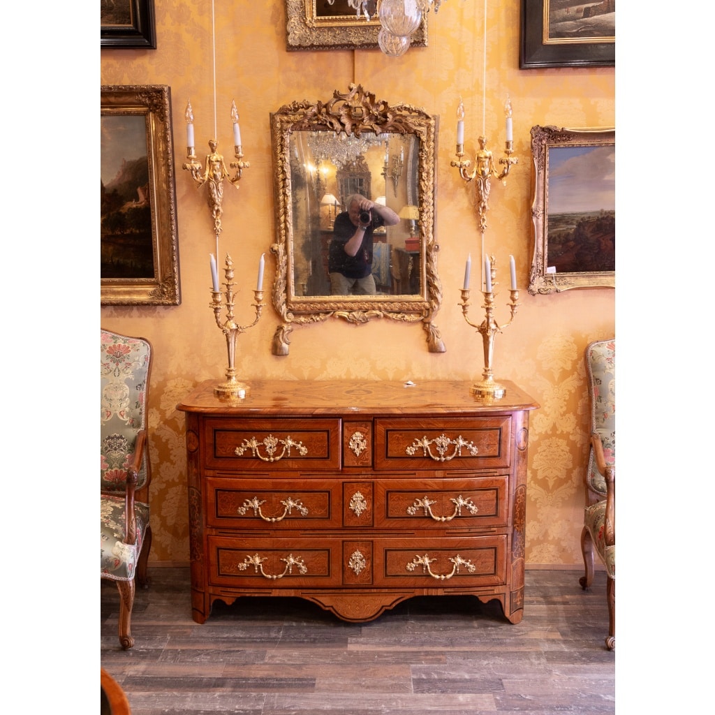 Commode en marqueterie à décor de Couronne Ducale d’époque Louis XIV vers 1700 | Biron 