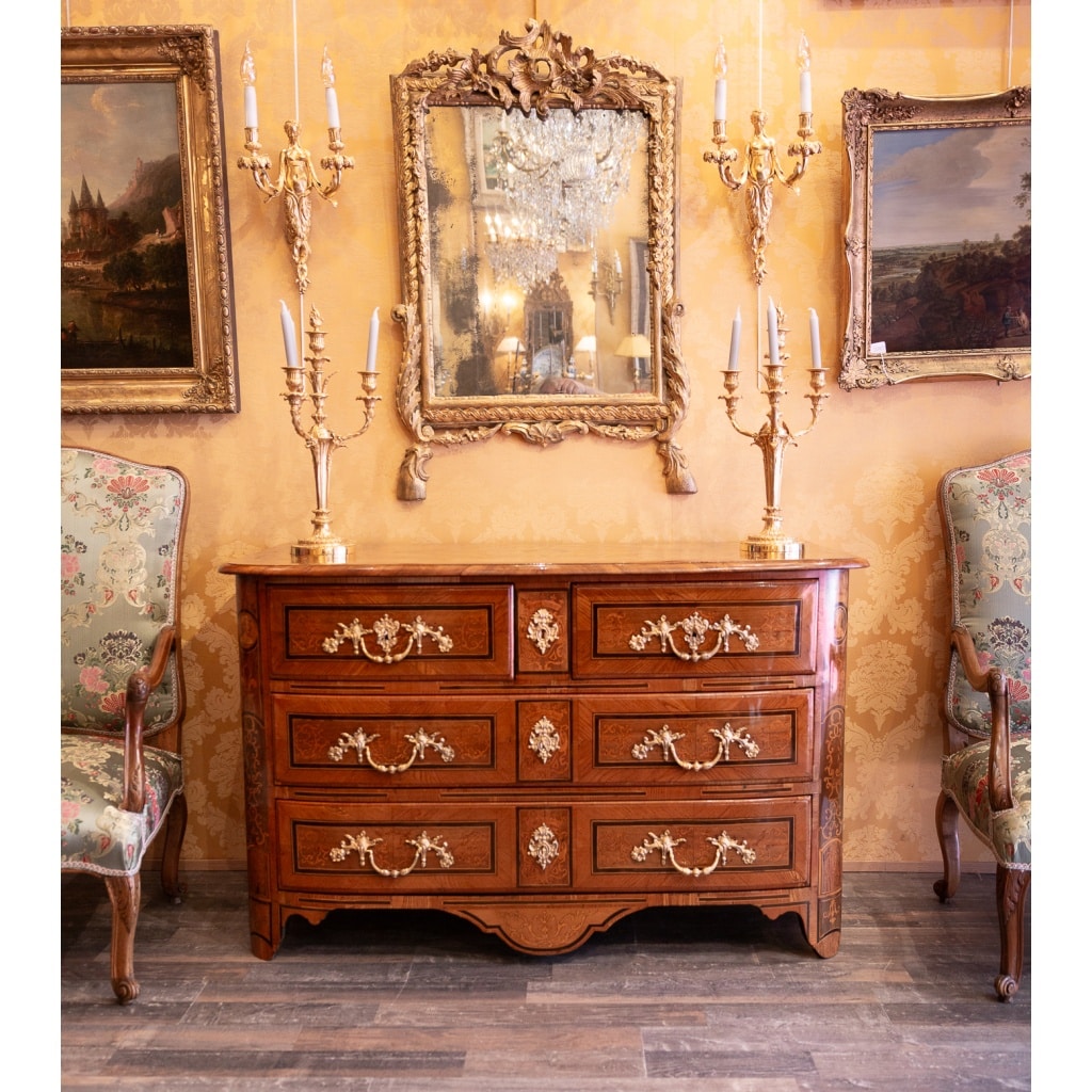 Commode en marqueterie à décor de Couronne Ducale d’époque Louis XIV vers 1700 | Biron 