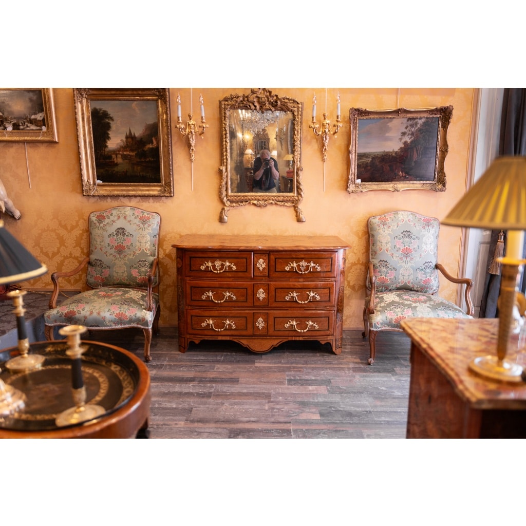 Commode en marqueterie à décor de Couronne Ducale d’époque Louis XIV vers 1700 | Biron 