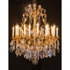 Signé par les Cristalleries de Baccarat, lustre d’époque Napoléon III en bronze doré et décor de cristal taillé vers 1850 -1870 | Biron 