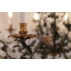 Lustre en bronze et tôle laquée vert à décor de branchages et porcelaine de Meissen fin du XVIIIème siècle | Biron 