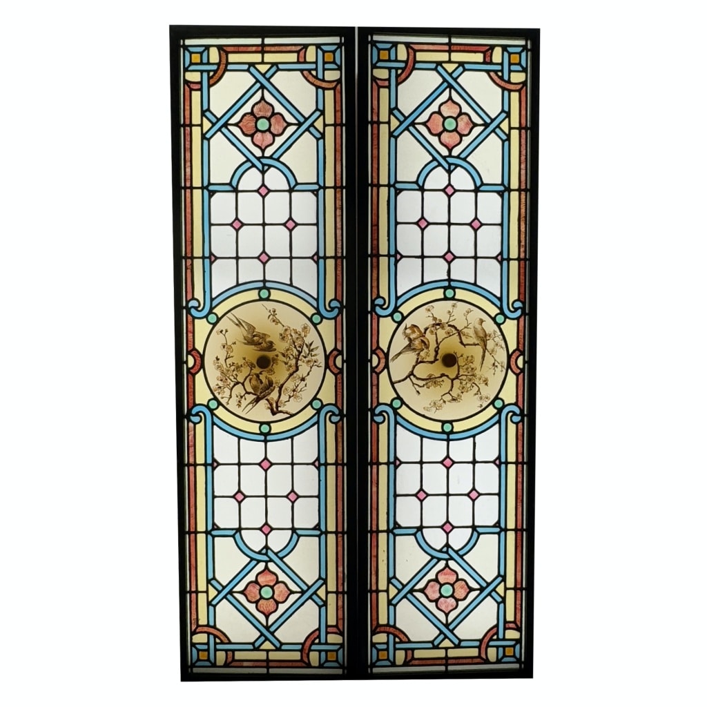 Vitrail Vitraux aux oiseaux (H193cm L107cm) | Biron 