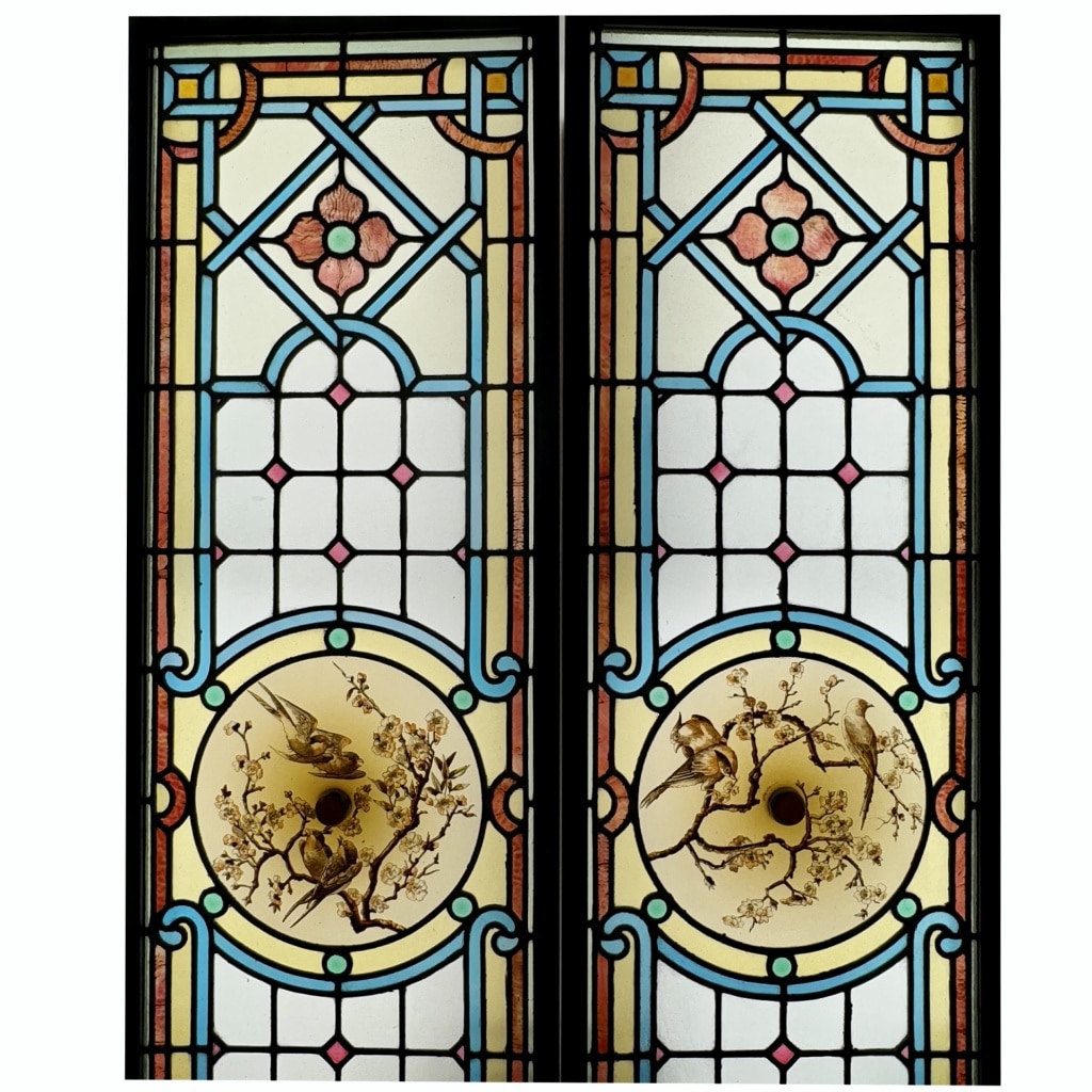 Vitrail Vitraux aux oiseaux (H193cm L107cm) | Biron 