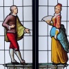 Vitrail Vitraux couple à l’éventail ( H191cm L104cm) | Biron 