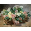 JEANNIN Georges Peinture Française 19è Siècle Panier De Roses Huile Sur Toile Signée Certificat d’authenticité | Biron 