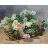 JEANNIN Georges Peinture Française 19è Siècle Panier De Roses Huile Sur Toile Signée Certificat d’authenticité | Biron 