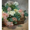 JEANNIN Georges Peinture Française 19è Siècle Panier De Roses Huile Sur Toile Signée Certificat d’authenticité | Biron 