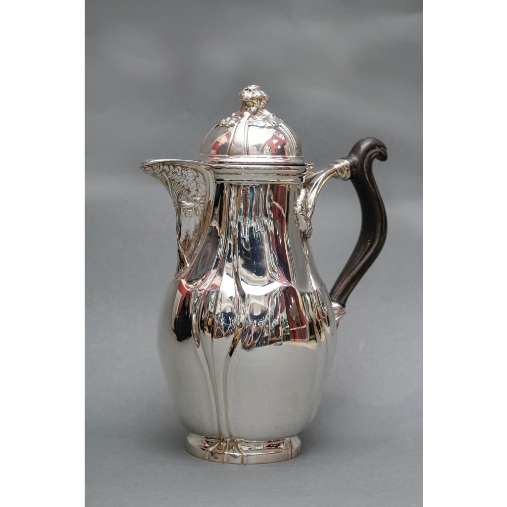 LELIÈVRE (Eugène-Alfred) – Cafetière en argent Massif TIFFANY circa 1880 ART NOUVEAU | Biron 