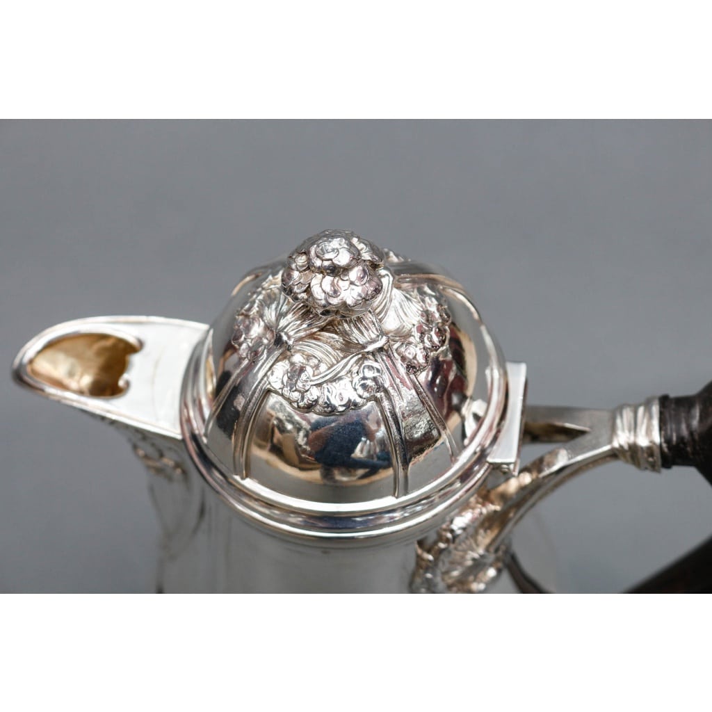 LELIÈVRE (Eugène-Alfred) – Cafetière en argent Massif TIFFANY circa 1880 ART NOUVEAU | Biron 