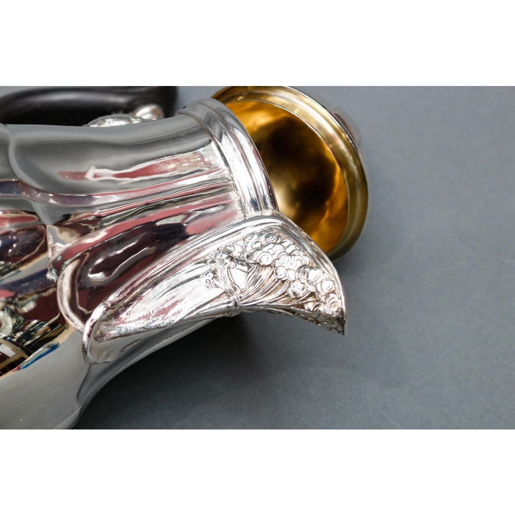 LELIÈVRE (Eugène-Alfred) – Cafetière en argent Massif TIFFANY circa 1880 ART NOUVEAU | Biron 
