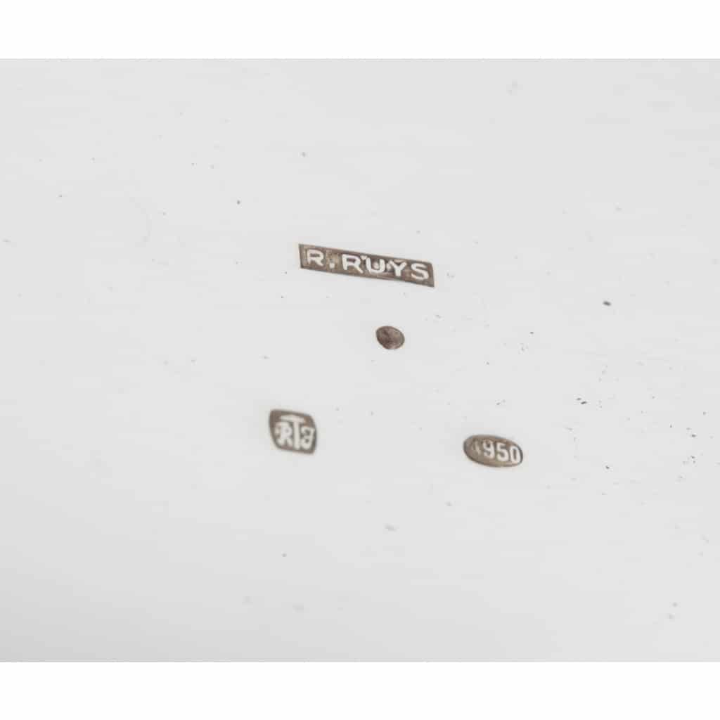 Orfèvre R. Ruys – Centre de table en argent massif Art déco XXè | Biron 
