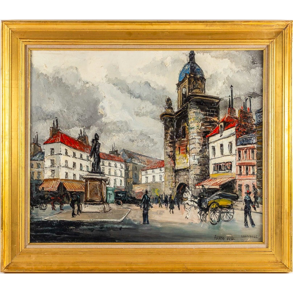 Franck Will (1900-1951) Place de la Grosse Horloge à La Rochelle huile sur toile vers 1925-1930 | Biron 