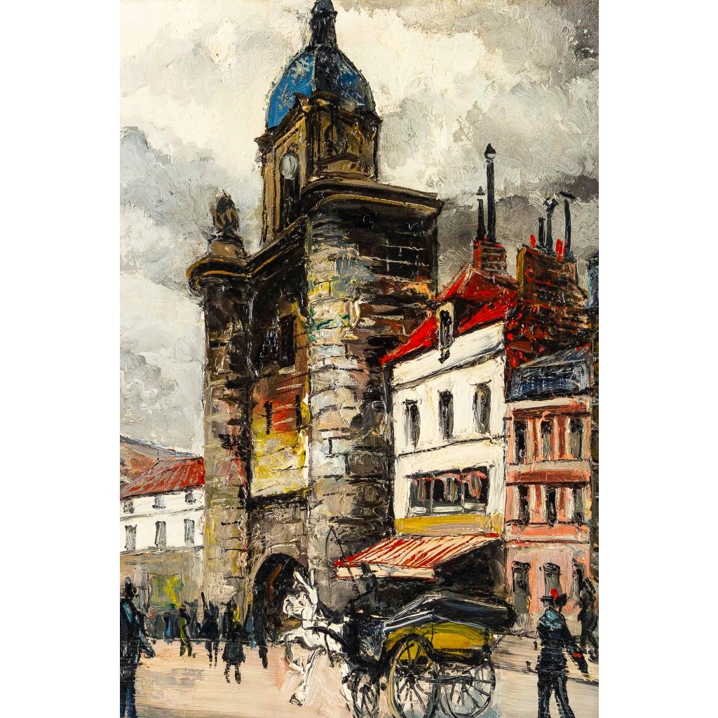 Franck Will (1900-1951) Place de la Grosse Horloge à La Rochelle huile sur toile vers 1925-1930 | Biron 