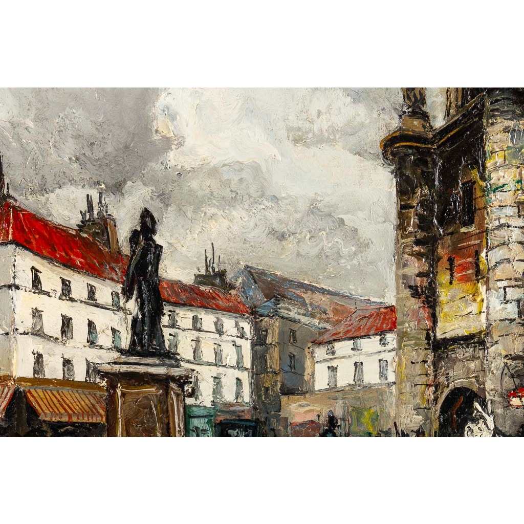 Franck Will (1900-1951) Place de la Grosse Horloge à La Rochelle huile sur toile vers 1925-1930 | Biron 
