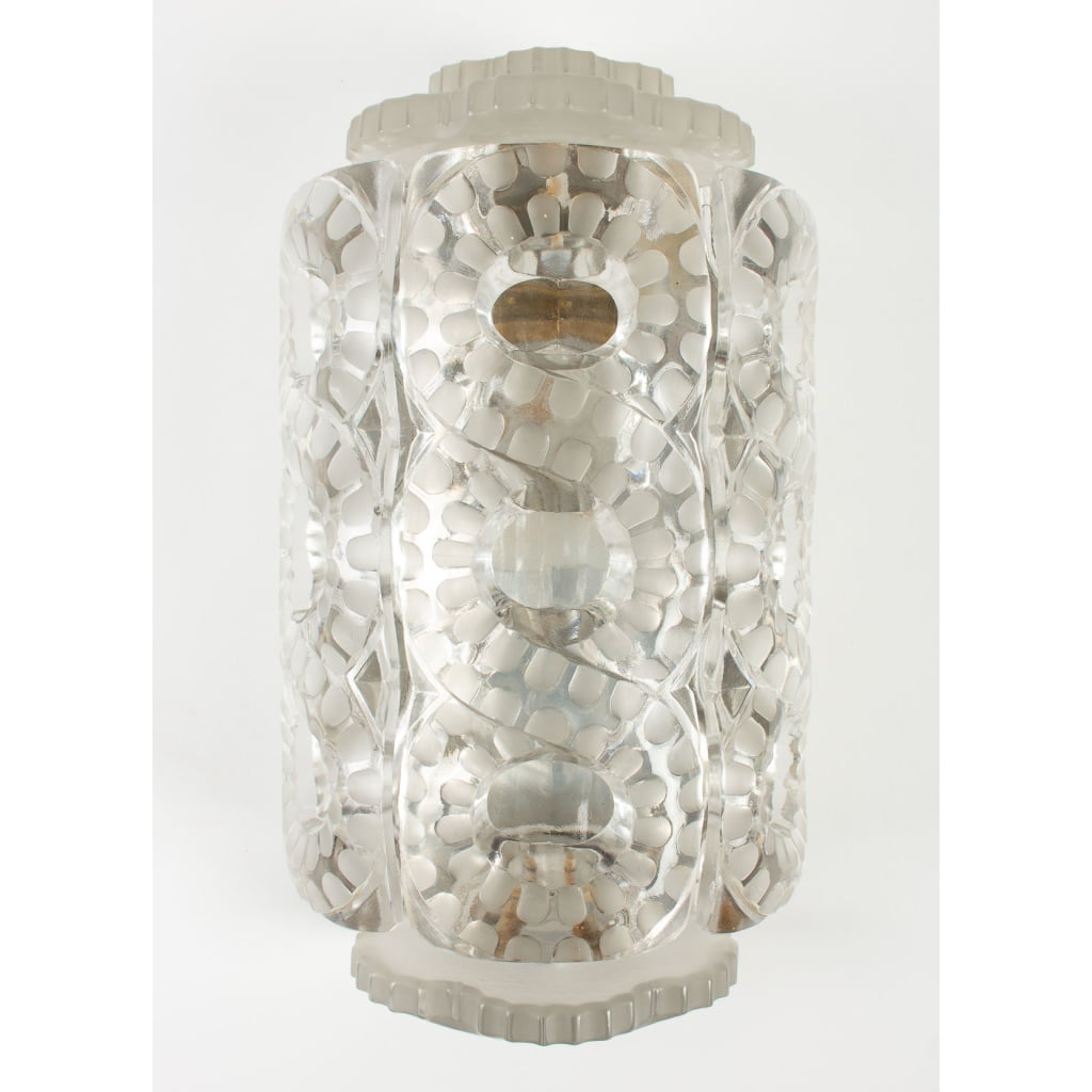 Ensemble de 3 Appliques « Séville » Lalique en Cristal | 1947 | Éclairage de Luxe| Design Élégant | Biron 