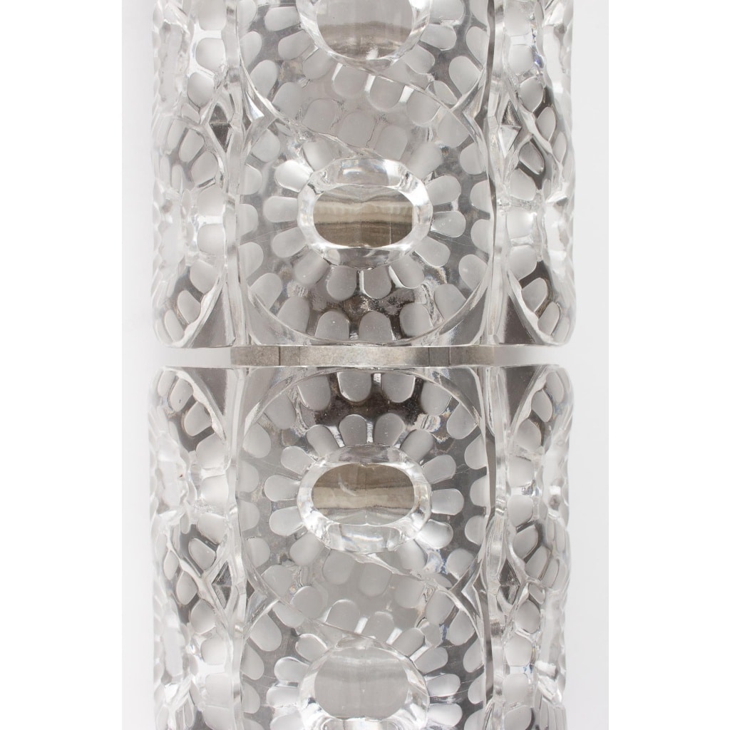 Ensemble de 3 Appliques « Séville » Lalique en Cristal | 1947 | Éclairage de Luxe| Design Élégant | Biron 