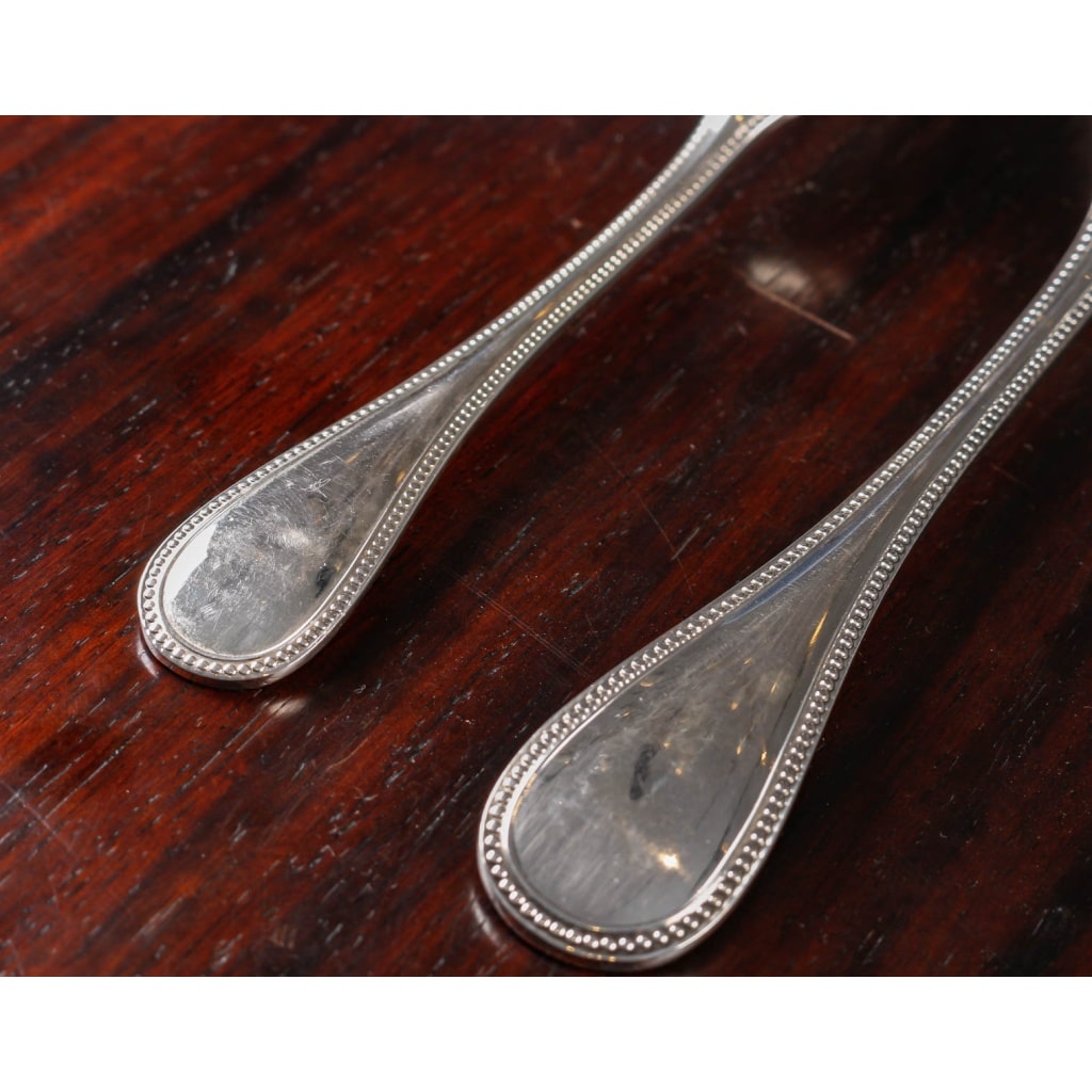 Ménagère Christofle « Perles » – Ensemble de 48 pièces en métal argenté- 12 personnes avec boite | Biron 