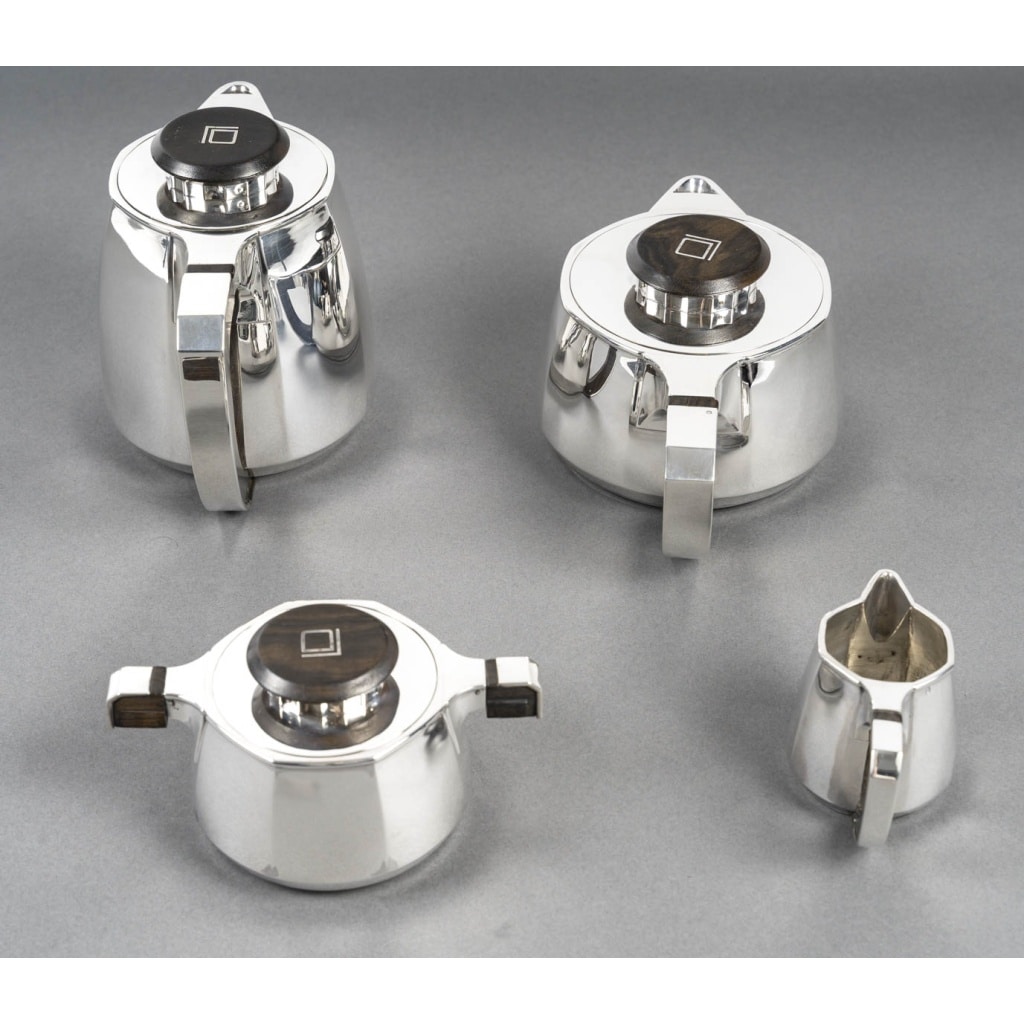 Jean E Puiforcat Service thé café 4 Pièces argent massif Art Déco CIRCA 1930 | Biron 