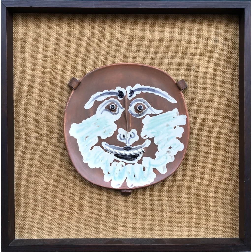 PICASSO Pablo & Madoura Homme Barbu 1959 Assiette En Faïence Signée Certificat D’authenticité | Biron 