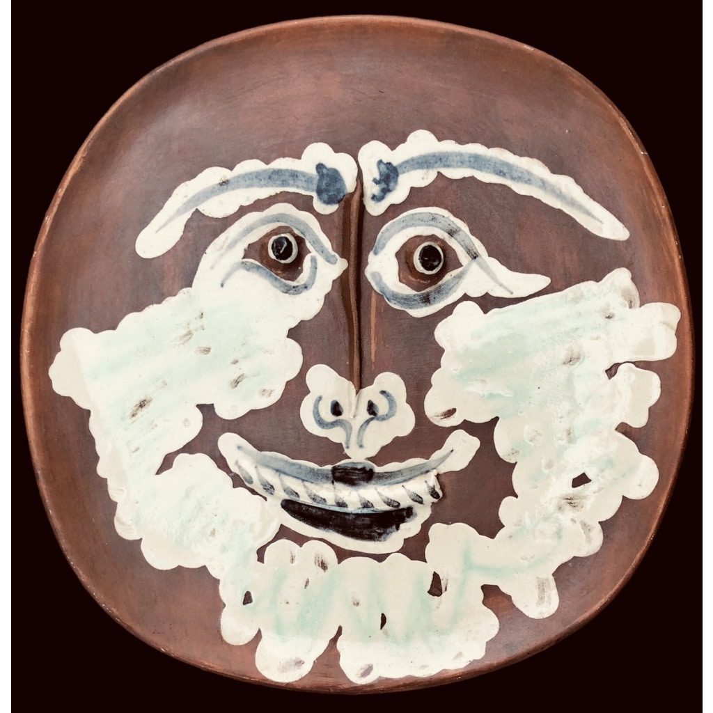 PICASSO Pablo & Madoura Homme Barbu 1959 Assiette En Faïence Signée Certificat D’authenticité | Biron 