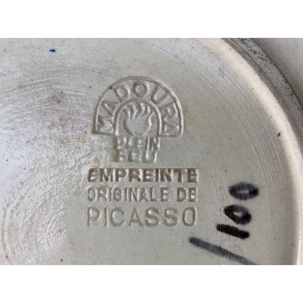 PICASSO Pablo & Madoura Homme Barbu 1959 Assiette En Faïence Signée Certificat D’authenticité | Biron 