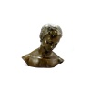 Sculpture d’un visage tête incliné en bronze patiné, Art contemporain, XXIème siècle. | Biron 