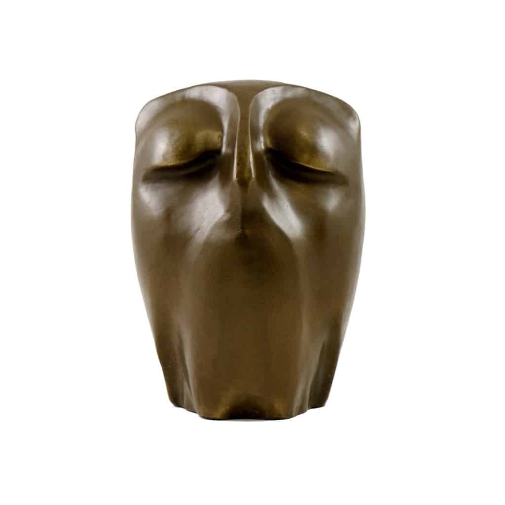 Sculpture en bronze patiné représentant un hibou, Art contemporain, XXIème siècle. | Biron 