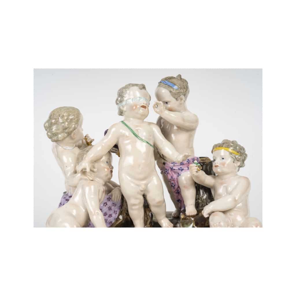 Sculpture, groupe en porcelaine de Meissen, XIXème siècle, époque Napoléon III. | Biron 
