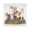 Sculpture, groupe en porcelaine de Meissen, XIXème siècle, époque Napoléon III. | Biron 
