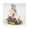 Sculpture, groupe en porcelaine de Meissen, XIXème siècle, époque Napoléon III. | Biron 