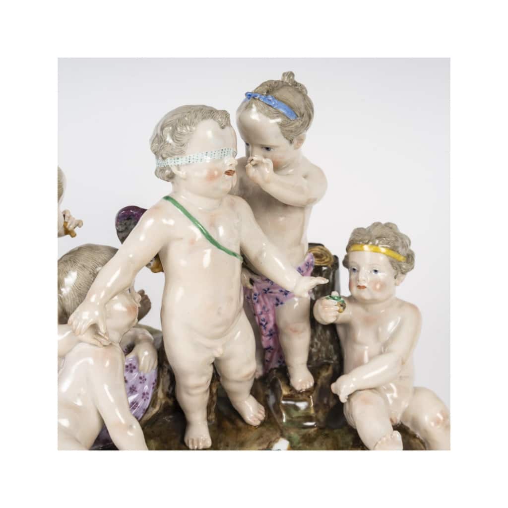 Sculpture, groupe en porcelaine de Meissen, XIXème siècle, époque Napoléon III. | Biron 