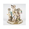 Sculpture, groupe en porcelaine de Meissen, les 5 sens, XIXème siècle, époque Napoléon III. | Biron 