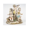 Sculpture, groupe en porcelaine de Meissen, les 5 sens, XIXème siècle, époque Napoléon III. | Biron 