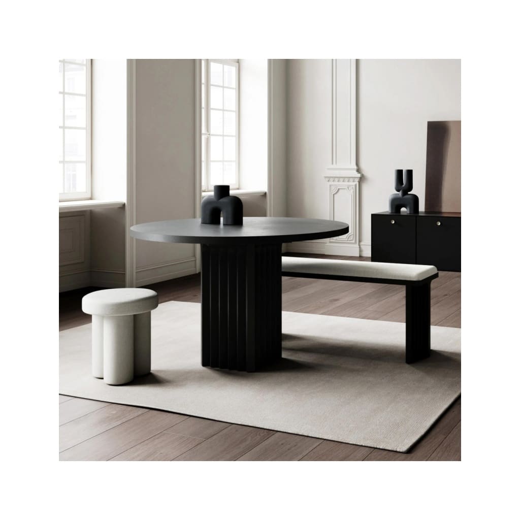 Table à manger, guéridon, model arc, style art déco, Béton et fibre, travail contemporain. | Biron 