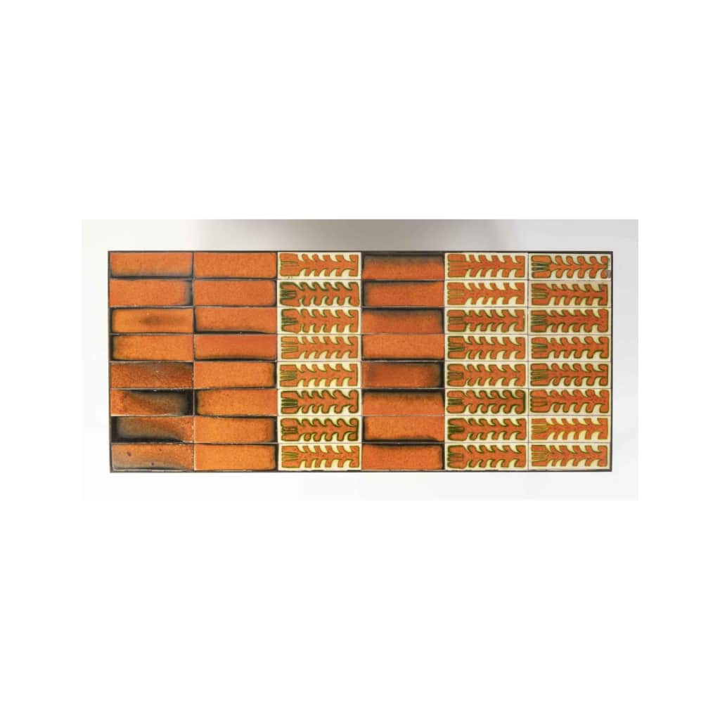 Table basse de Roger Capron des années 1970, céramique et métal. | Biron 