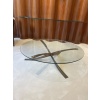 Rare table basse en verre et bronze | Biron 