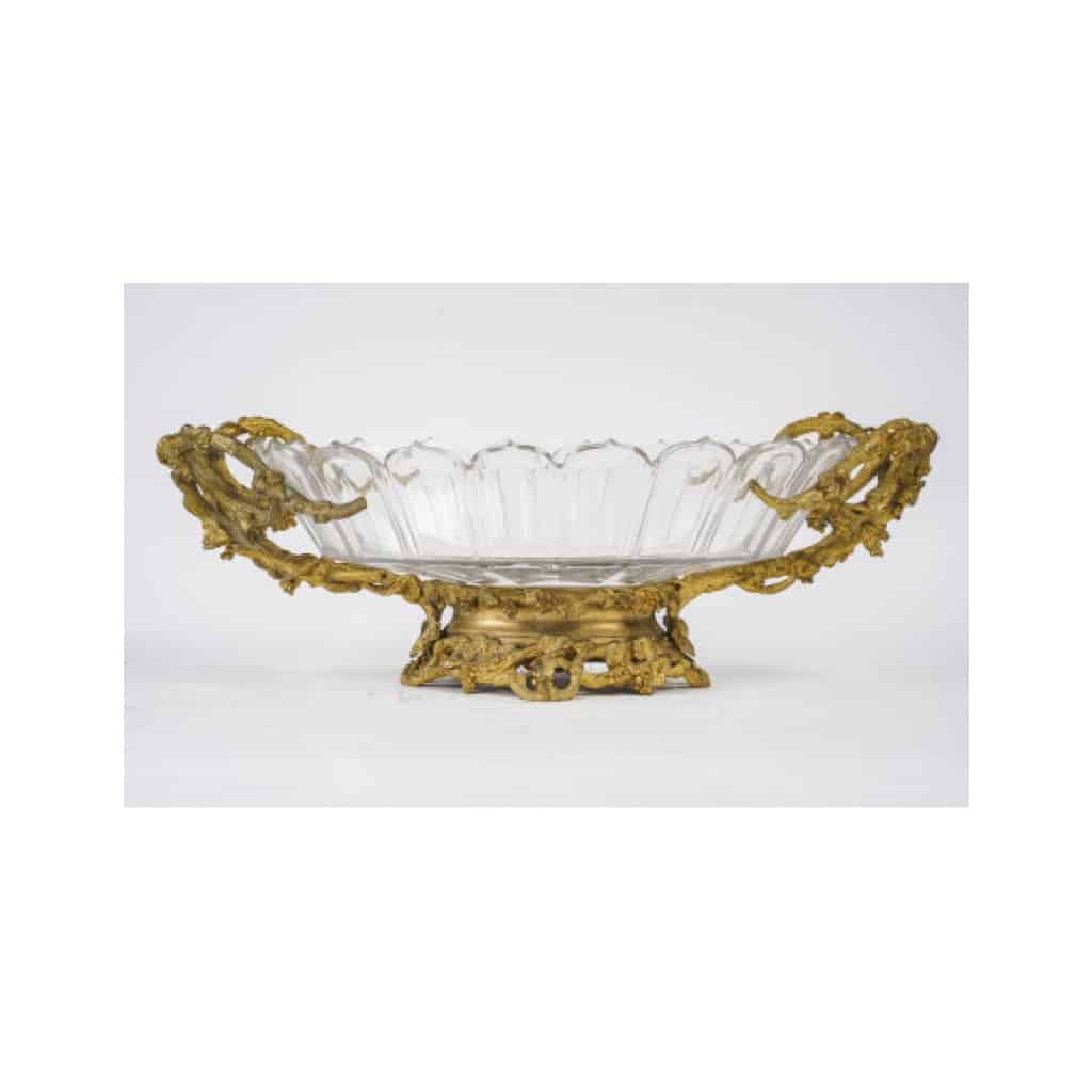 Centre de table en cristal et bronze doré, époque XIXe siècle | Biron 