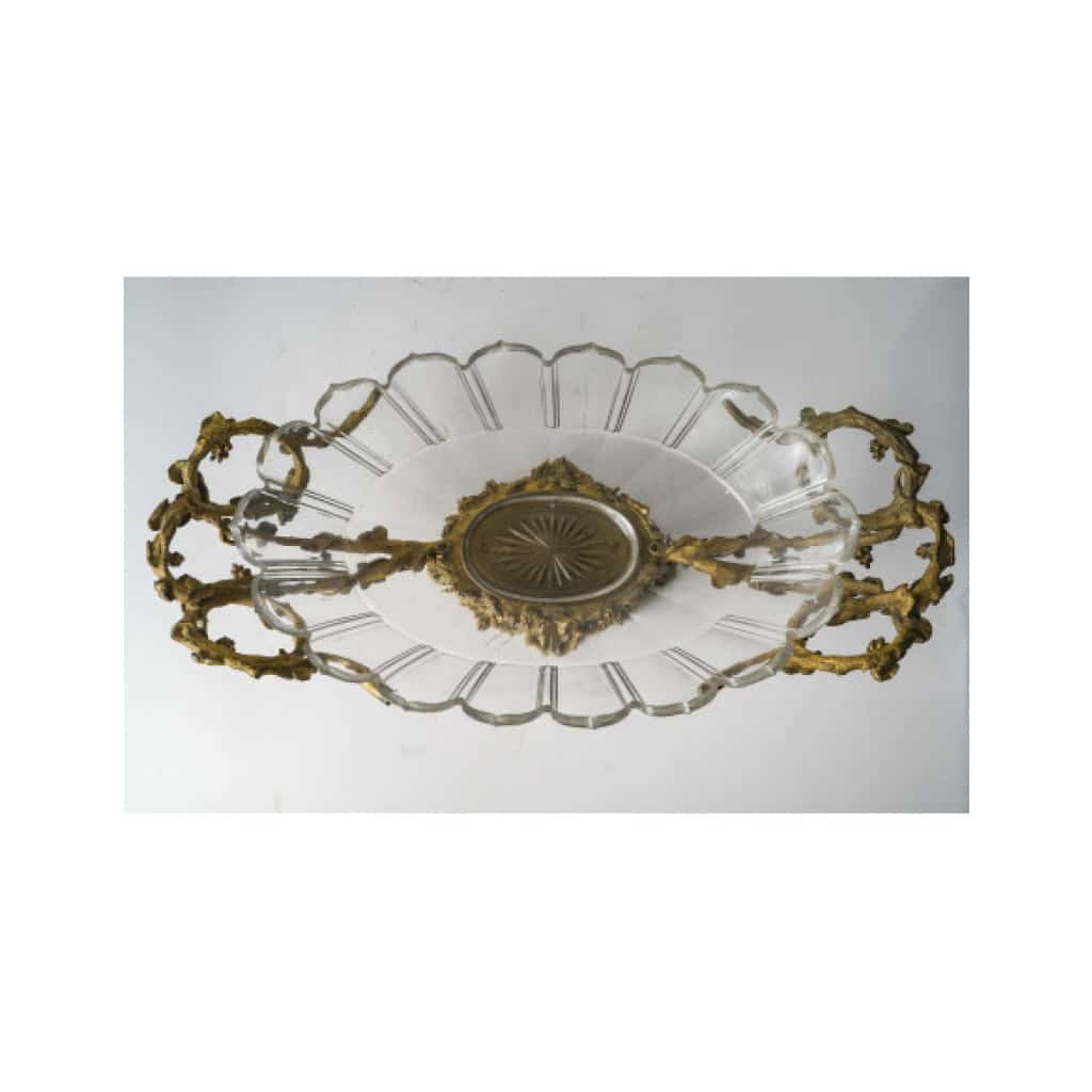 Centre de table en cristal et bronze doré, époque XIXe siècle | Biron 
