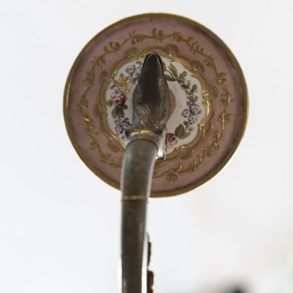 Rare enamel and bronze chandelier, XIXth | Biron